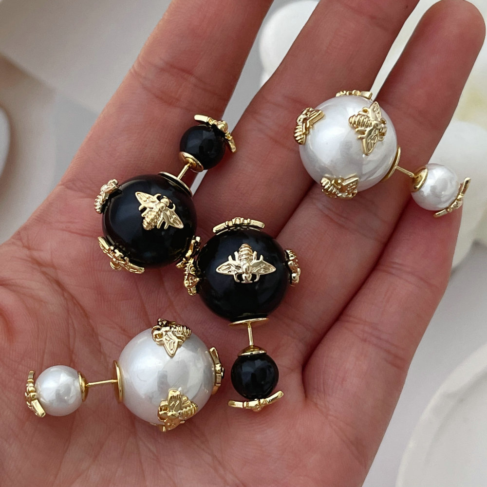 Bee ball earrings