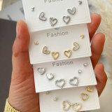 Pave zircon heart earrings