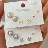 Set round earrings