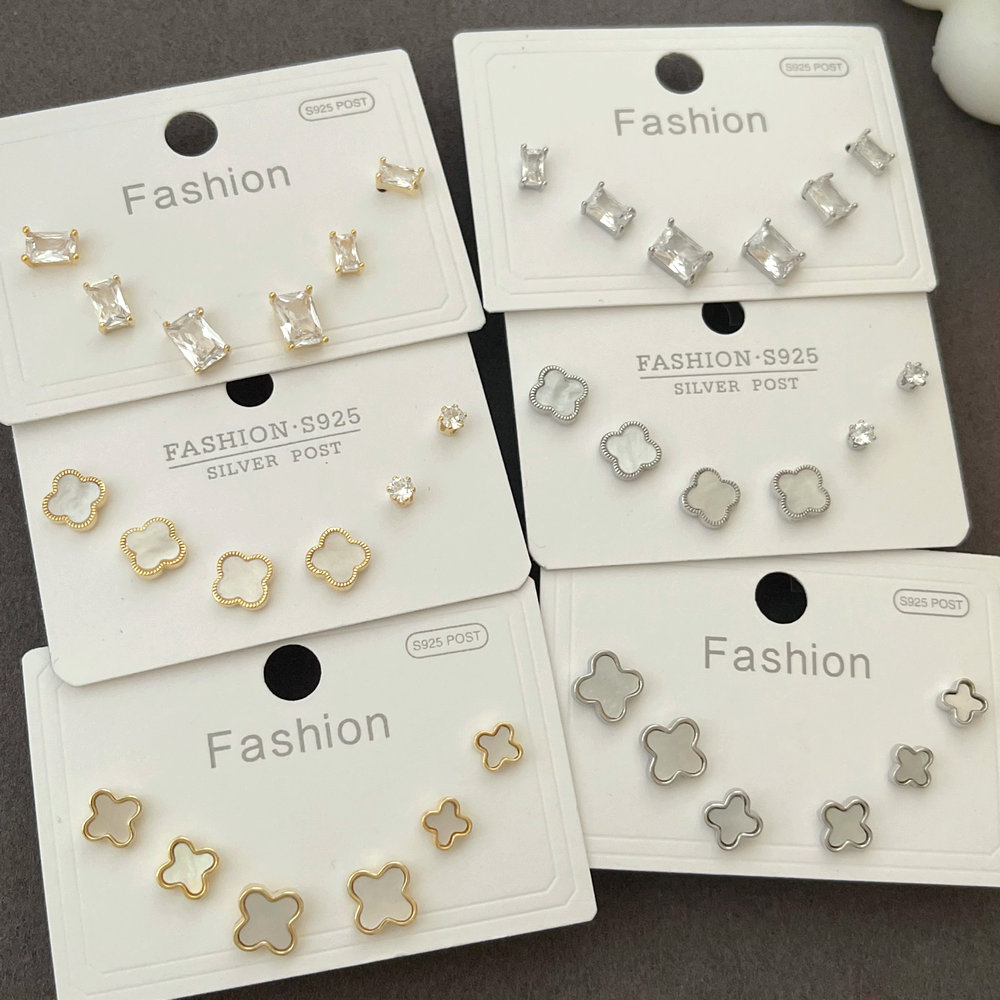 Set clover earrings
