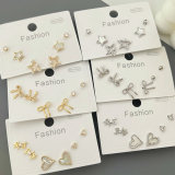 Pave heart set earrings