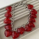 Red heart charm necklace