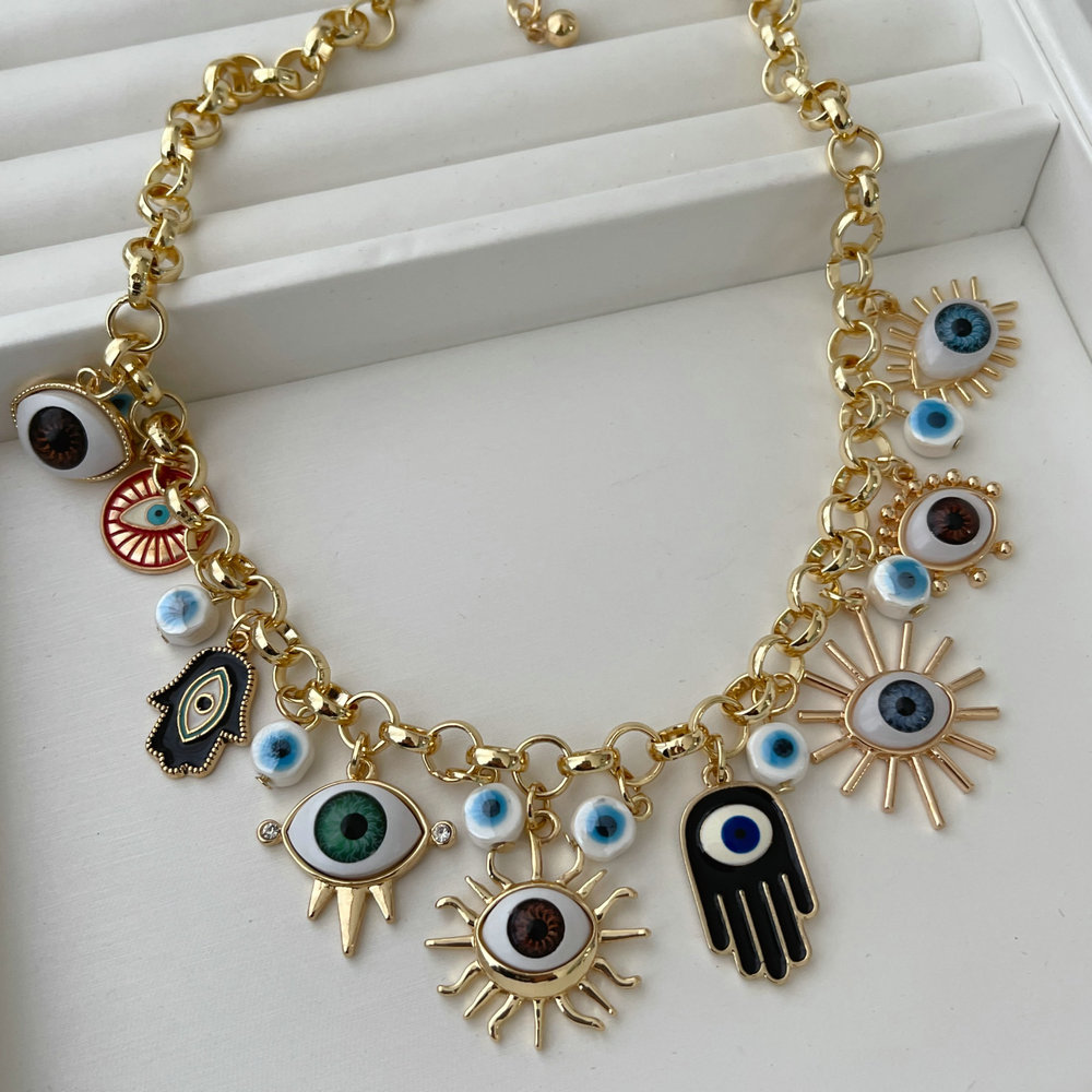 Eye charm necklace