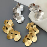 Metal leaf earrings