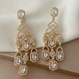 Pave zircon party earrings