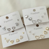 Pave zircon heart earrings