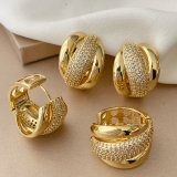 Pave zircon twist earrings