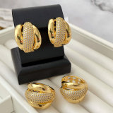 Pave zircon twist earrings