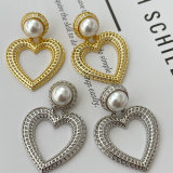 Heart charm earrings