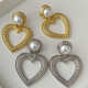 Heart charm earrings