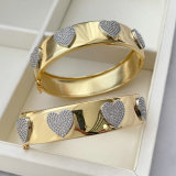 Pave zircon heart bangle