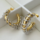 Metal two tone circle hoop