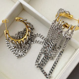Metal circle chain earrings