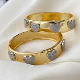 Pave zircon heart bangle