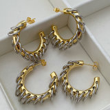 Metal two tone circle hoop