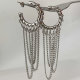 Metal circle chain earrings