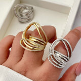 Pave zircon twist ring