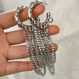 Metal circle chain earrings