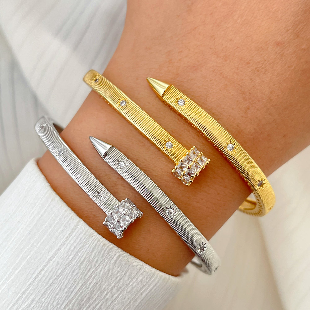 Pave snail bracelet