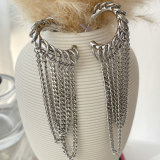 Metal circle chain earrings