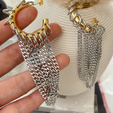 Metal circle chain earrings