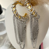 Metal circle chain earrings