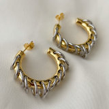 Metal two tone circle hoop