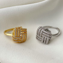 Pave zircon twist ring