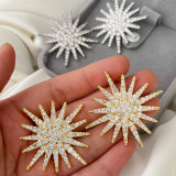Pave zircon star earrings