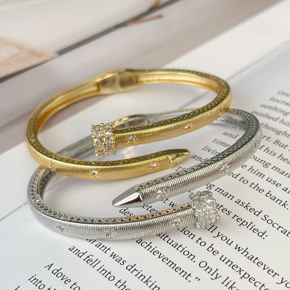 Pave snail bracelet