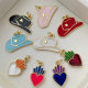 Enamel hat heart charm