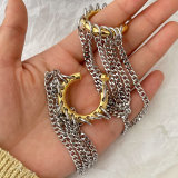 Metal circle chain earrings