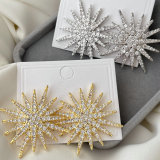 Pave zircon star earrings