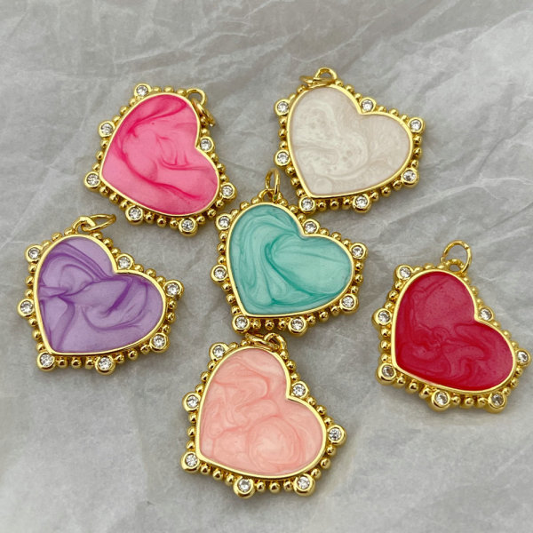 Enamel heart charm