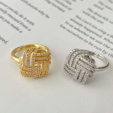 Pave zircon twist ring