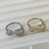 Pave zircon heart ring