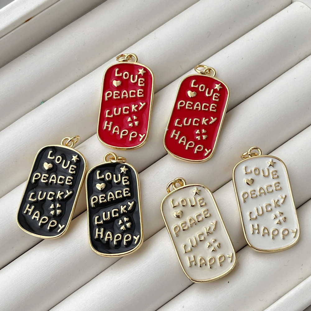 Enamel word square charm