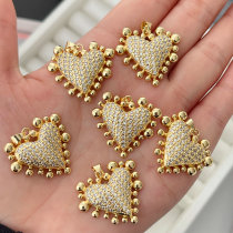 Pave zircon heart charm