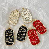Enamel word square charm