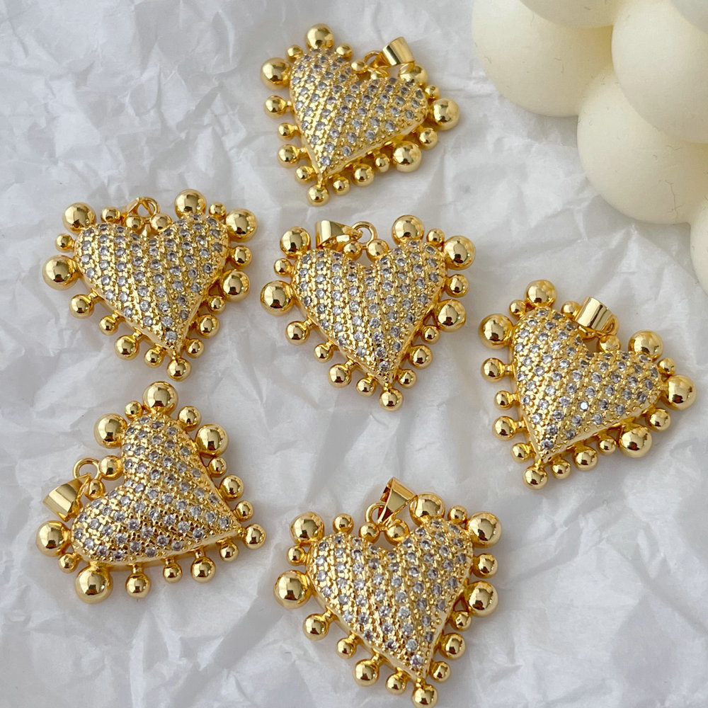 Pave zircon heart charm