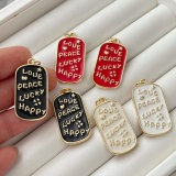 Enamel word square charm