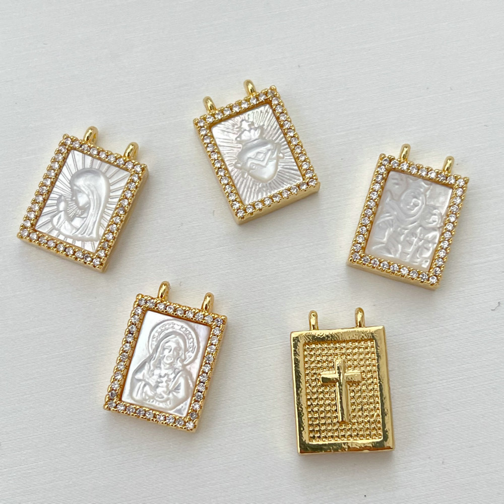 Sqaure Virgin Mary Pendant
