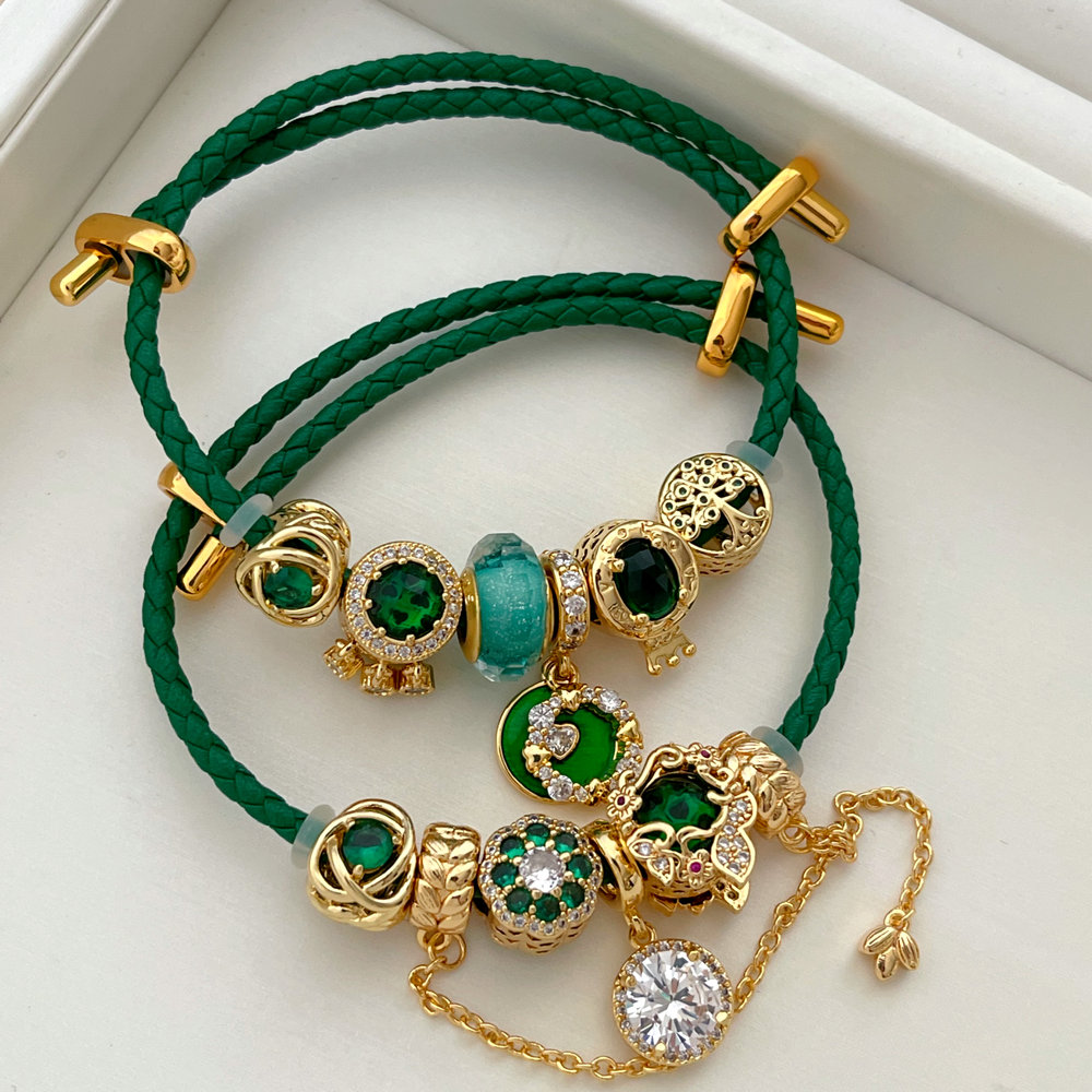 Pandora green pendant bracelet