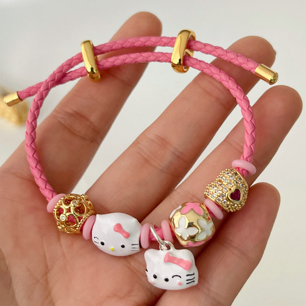 Pandora cat pendant bracelet