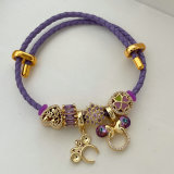 Pandora purple heart pendant bracelet