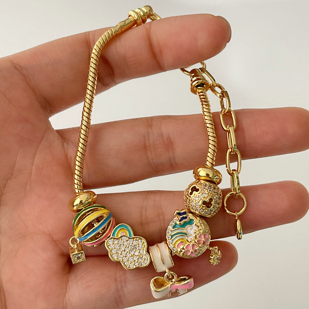 Pandora rainbow pendant bracelet