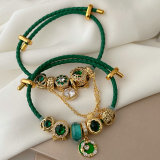 Pandora green pendant bracelet