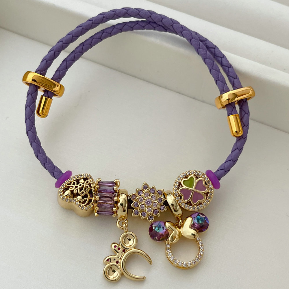Pandora purple heart pendant bracelet