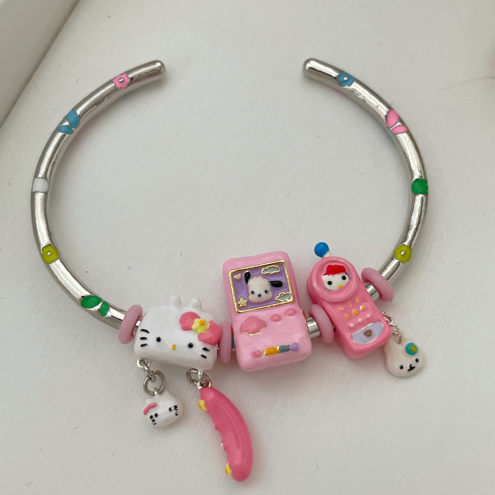 Pandora pink cute pendant bracelet