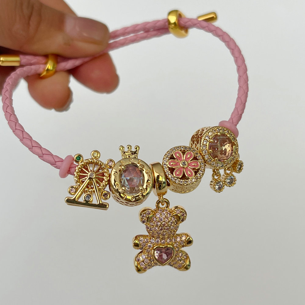 Pandora bear charm pendant bracelet